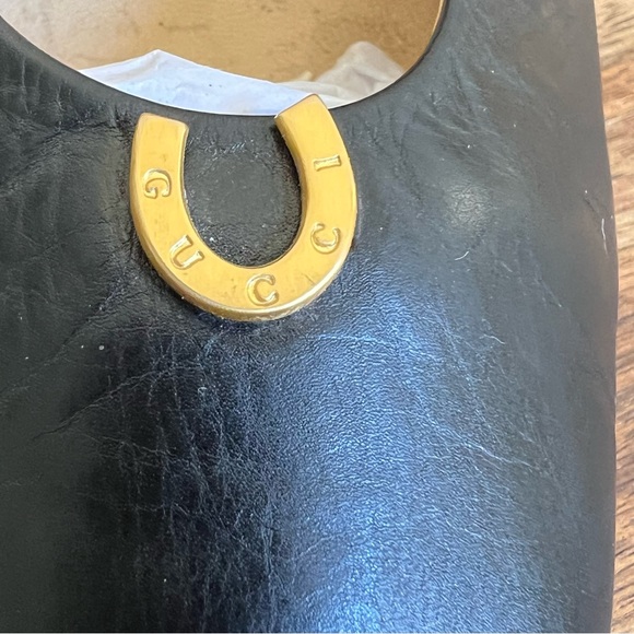 GUCCI Horseshoe Logo Black Leather Pumps US9 - Picture 4 of 15